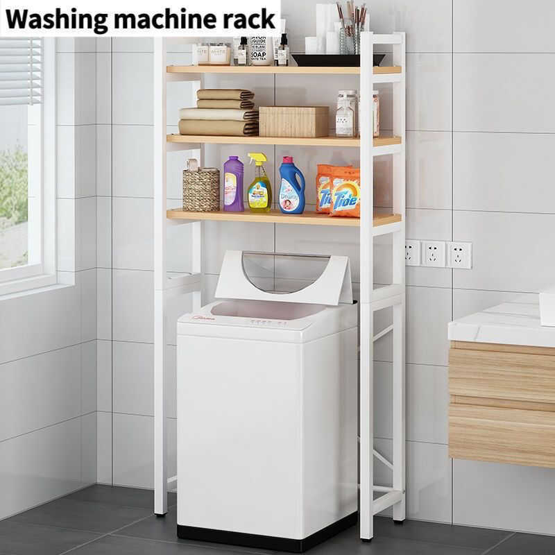 Washing Machine Rack Flip 1/2/3-Tier Bathroom Shelf Modern Simple ...