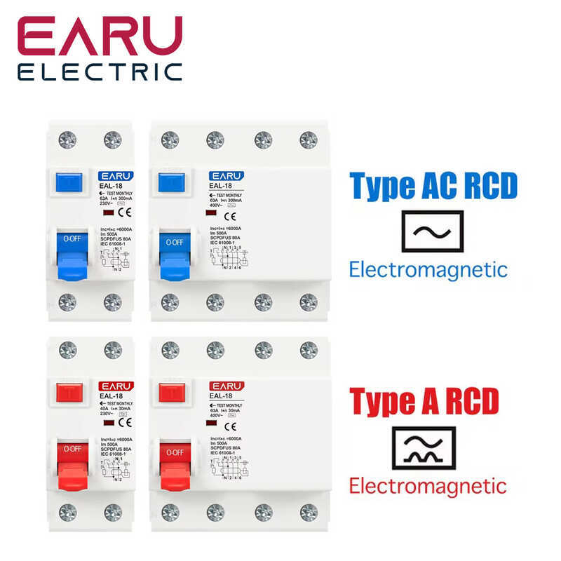 2P 4P A Type AC Type AAC RCCB R ELCB Remaining Current Circuit Breaker ...