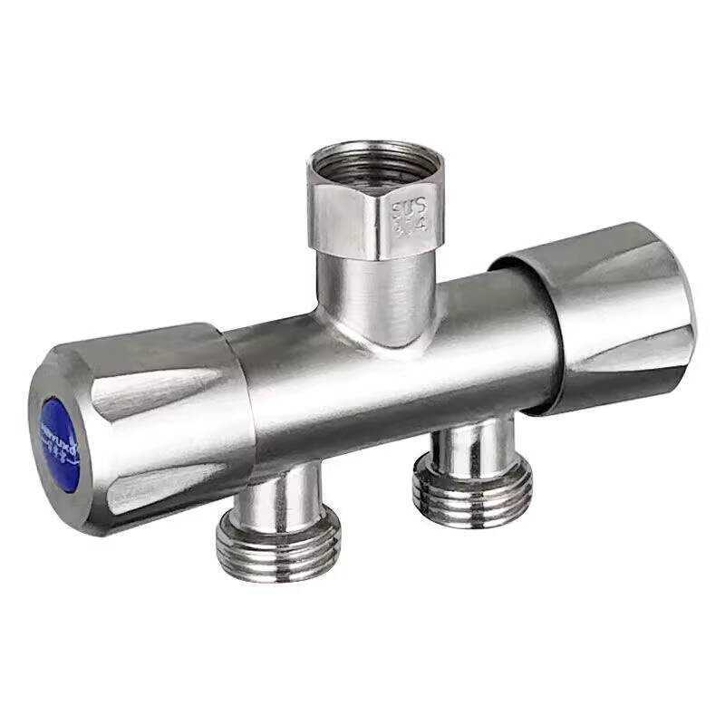 Two-way Pipe Connector Faucet Splitter One-to-Two Adapter Double Head ...