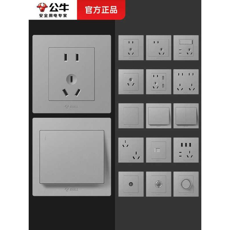 Bull Switch 16A Air Conditioner USB with Five-Hole Concealed 86-Type ...