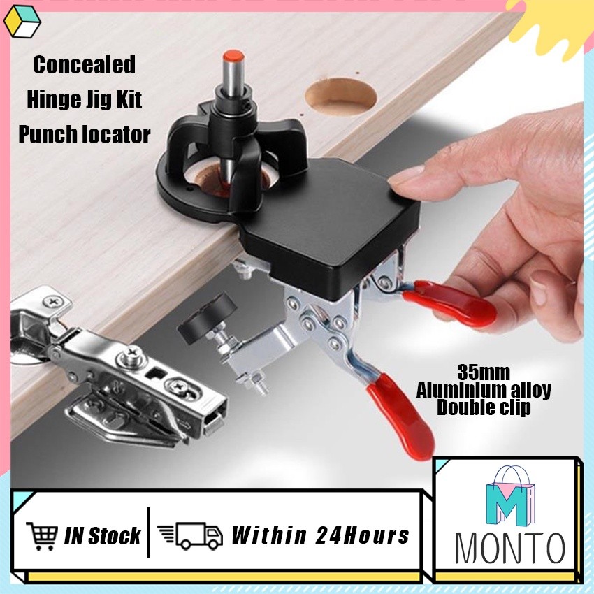 Upgraded 35mm Concealed Hinge Jig Kit Concealed Hole Drilling Guide ...