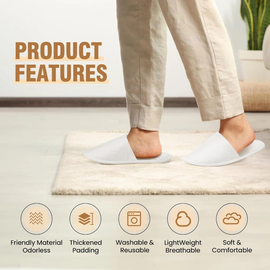 Disposable Slippers Household Towelling Closed Toe Hotel Slipper Spa ...