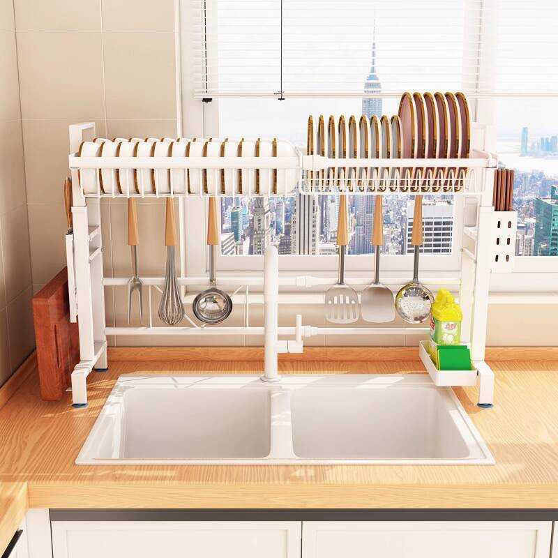 Kitchen Stainless Steel Sink Drainer Single Layer Rack Dish Storage ...