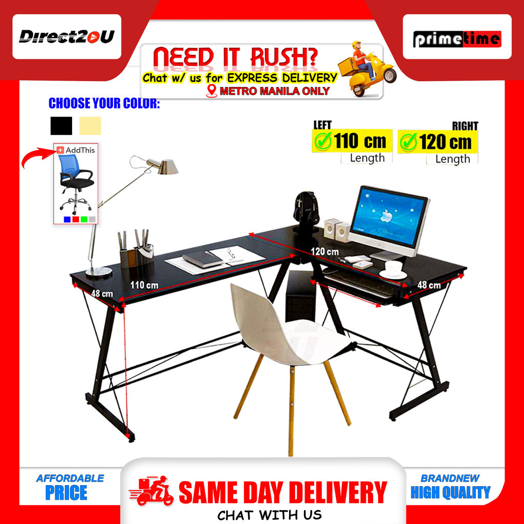 Primetime SOHO L-Shape Computer Table | Shopee Philippines