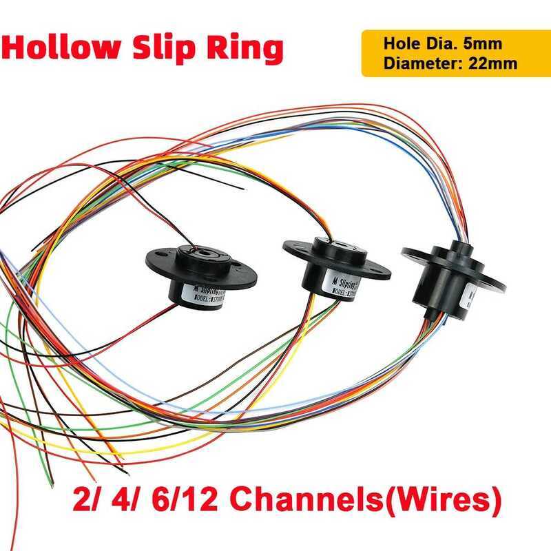 2/4/6/12 Channels 2A Hollow Shaft Slip Ring Rotation Connector With ...