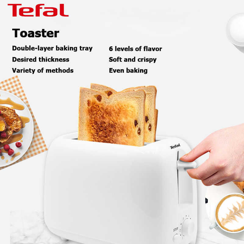 Tefal Pop Up Bread Toaster 2 Sliced Bread Breakfast Maker Sandwich ...