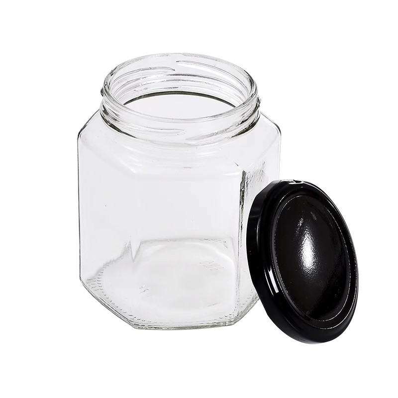 ALD 45-730ML Clear Glass Jar Container With Black Lid Food Grade Empty ...