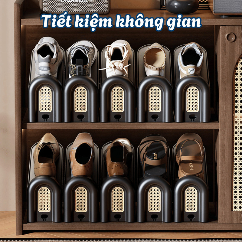 2-Tier Foldable Smart Shoe Rack, Space-Saving Height Adjustable Shoe ...