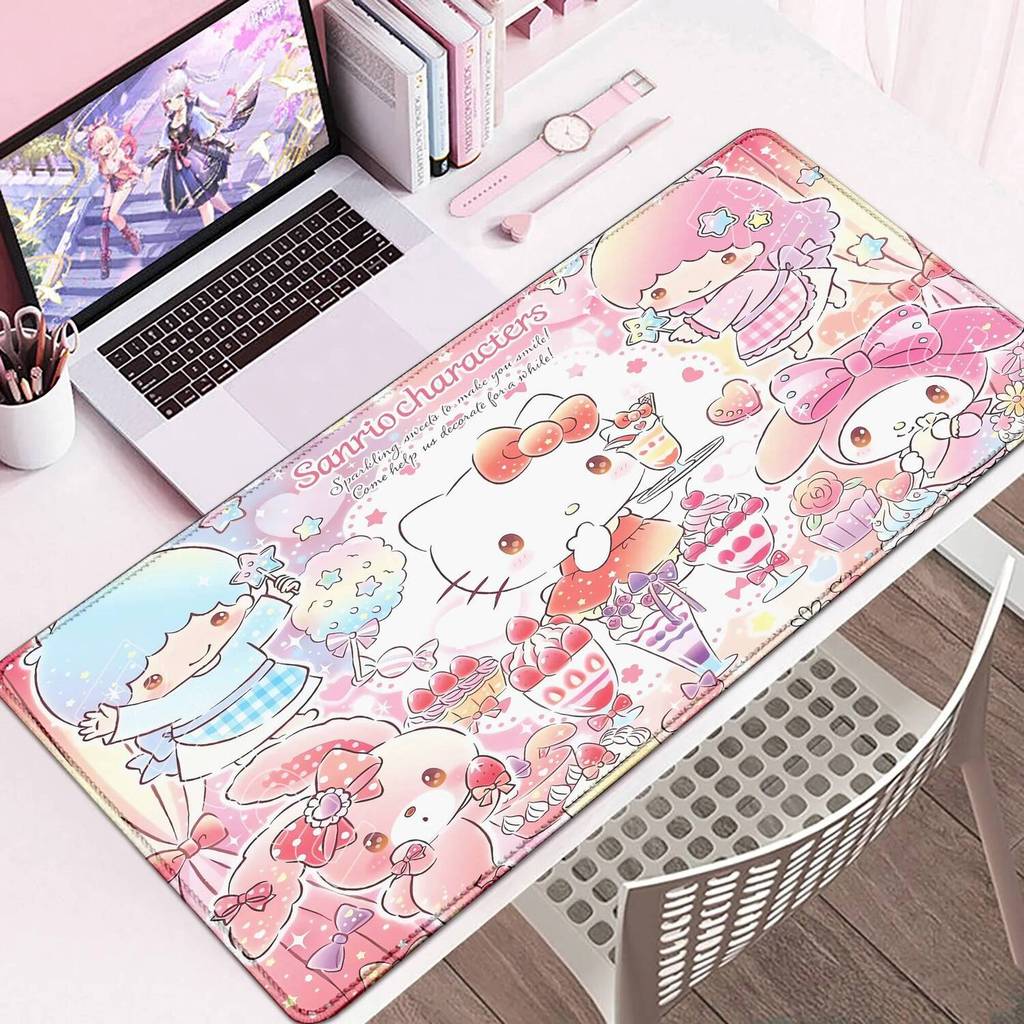 Cute HelloKitty My Melody Kuromi Gaming Mouse Pad HD Large Mousepad for ...