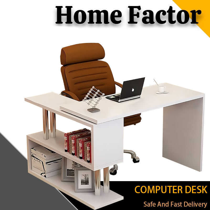 HOME FACTOR Computer Desk Corner Computer Bar Table Can Rotate 360° Eb7 ...