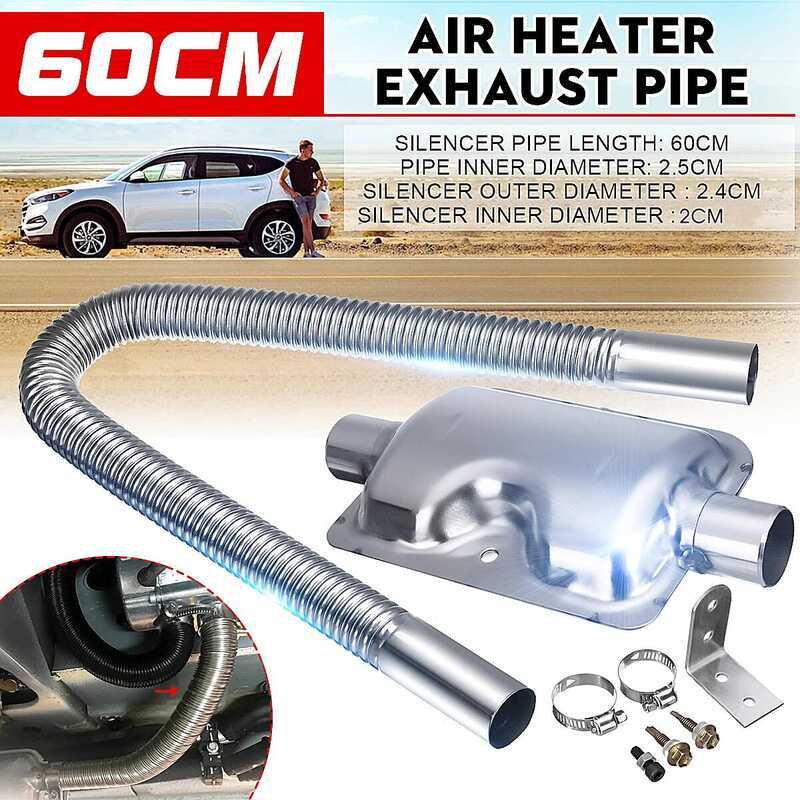 Xj 60Cm Stainless Exhaust Pipe W/Silencer For Car Parking Air Diesel ...