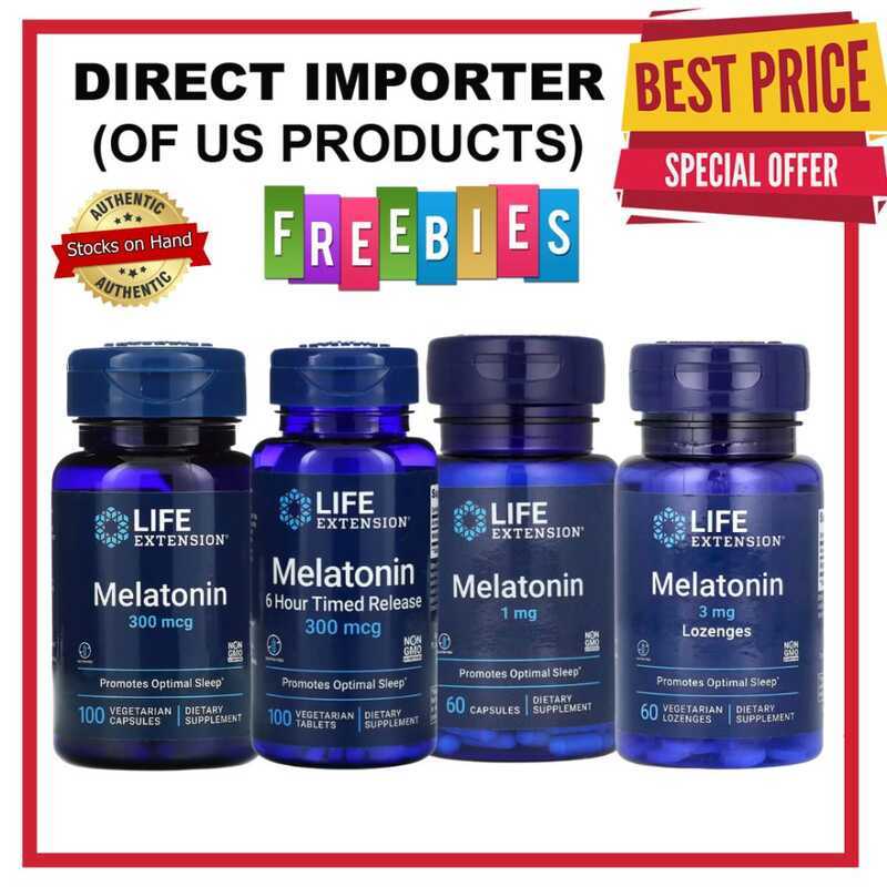 Life Extension Melatonin 1Mg 3Mg 300Mcg 6 Hour Time Release Rest ...