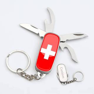 Switzerland Flag Keychain - Stainless Steel & Glass Inlaid Key Ring Gift For Men & Women - View #10