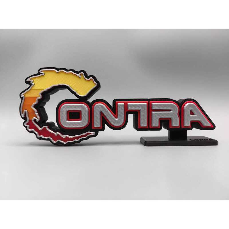 Contra Classic Game Logo 3D Font Stand Sign Nameplate Emblem Display ...