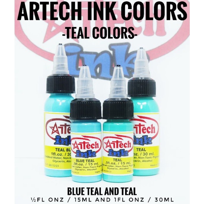 ARTECH INK TATTOO INK COLORS [TEAL COLORS] (Originally Filipino Made ...
