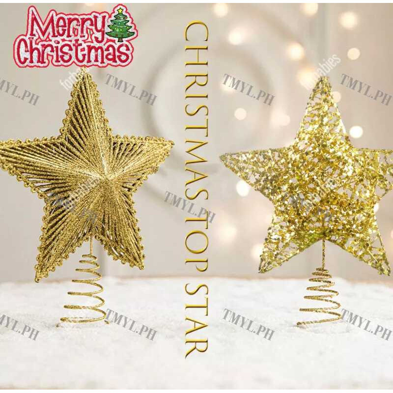 20Cm Christmas Tree Top Star, Decorations Tree Topper Iron Star For ...
