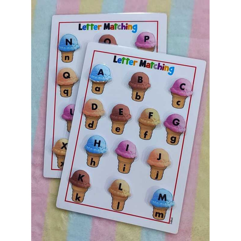 87 Ice Cream ALPHABET Letter Matching/ Laminated Sheets B01 | Shopee ...
