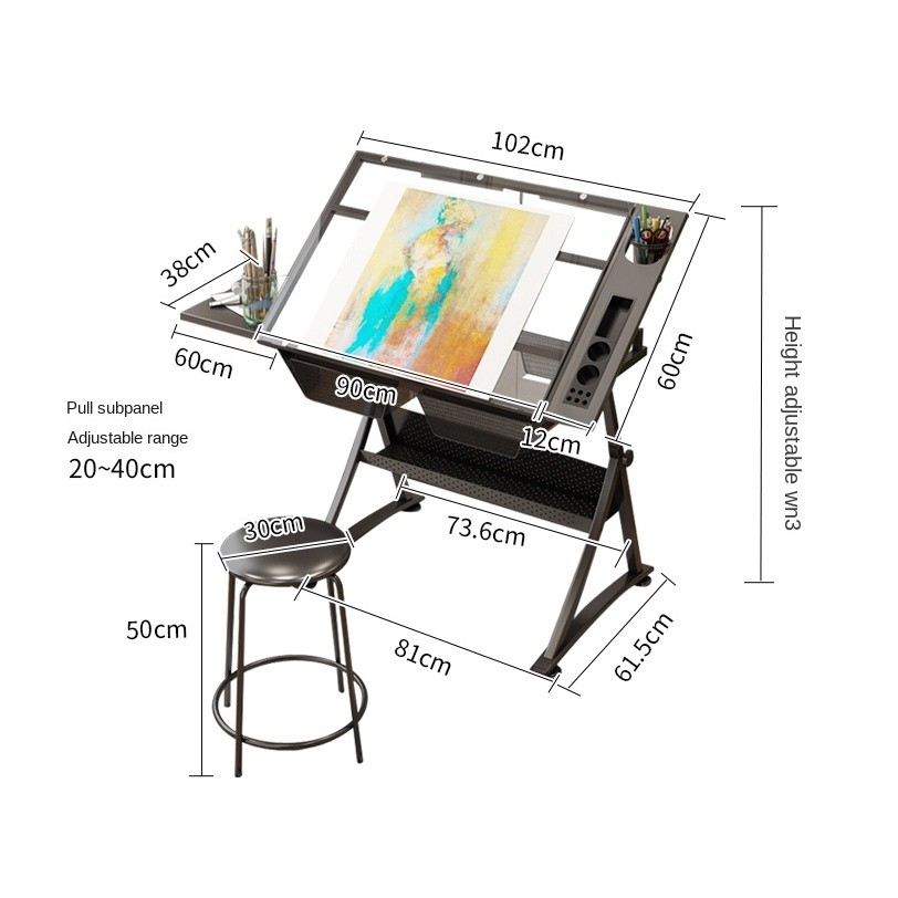 Drawing table drafting table drafting table drafting glass table with ...