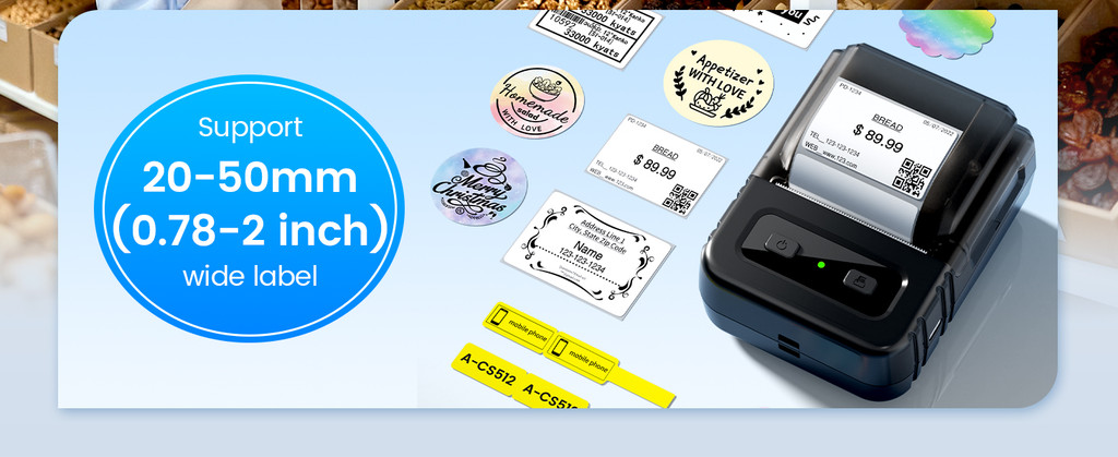 M102 Portable Mini Label Makers Barcode photo Label Printer Label Maker ...