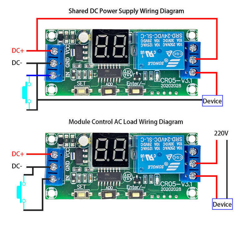 Multifunction LED Digital Time Delay Relay Module Cycle Timing Timer ...