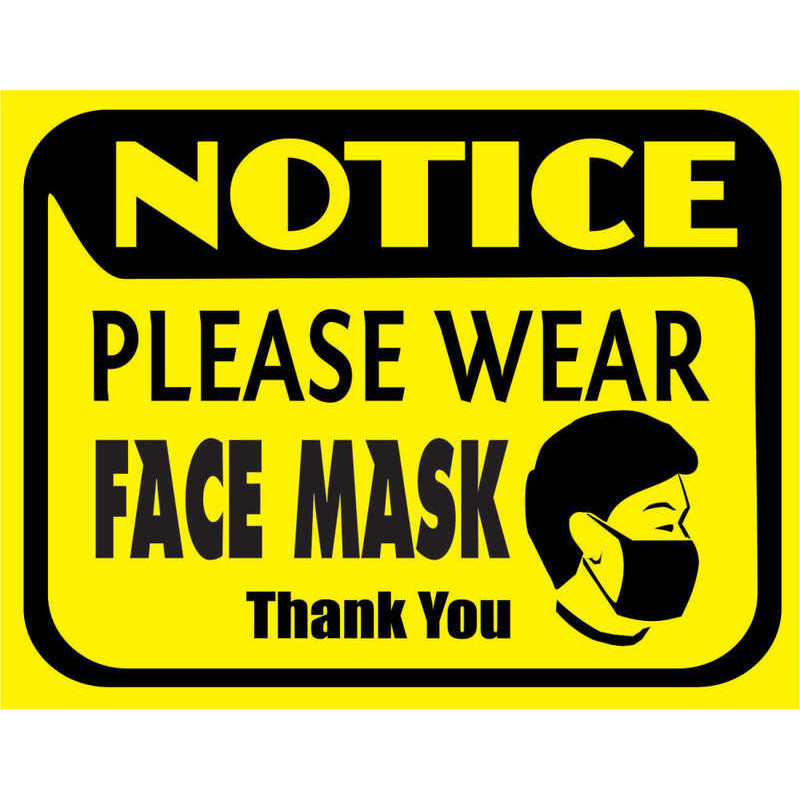 Wear Face Mask Notice Sticker (Cutout Vinyl Sticker) - 1 Pc 081 ...