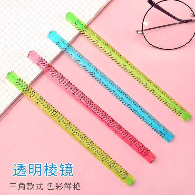 3D Triangular 15cm Transparent Student Measuring Scale Creative Cute ...