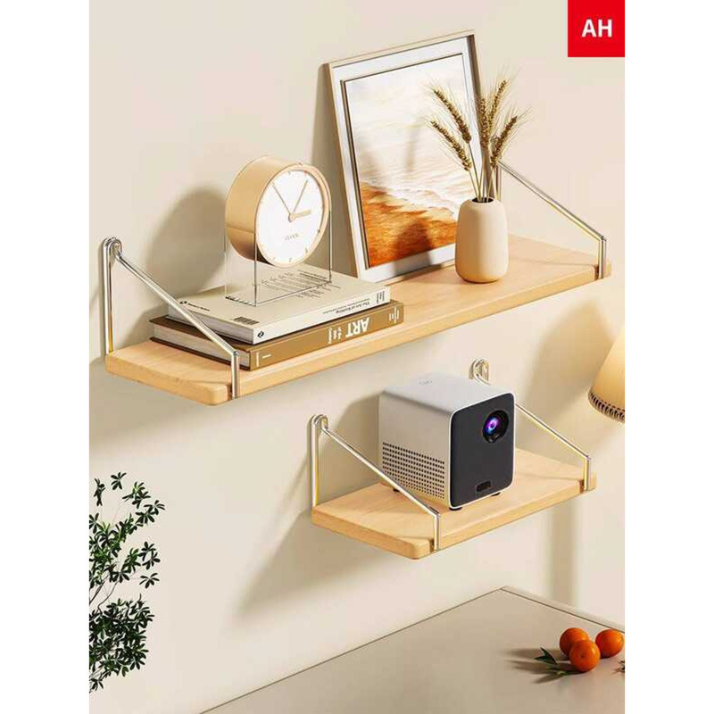 Walnut Color Partition Board Solid Wood Wall Layered Wall-Mounted ...