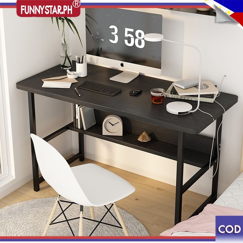 COD PC Desk Table Computer Desk Study Table With Book Shelf Bedroom ...