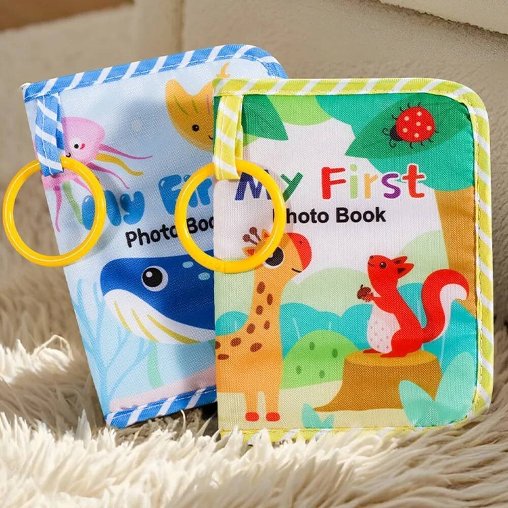 Count 1 Cartoon Baby Book with Safety Mirror Soft Cloth Newborn ...