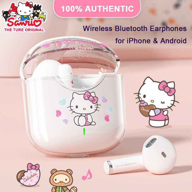 100% Authentic Sanrio Hello Kitty Bluetooth Earphone V5.4 HIFI Sound ...