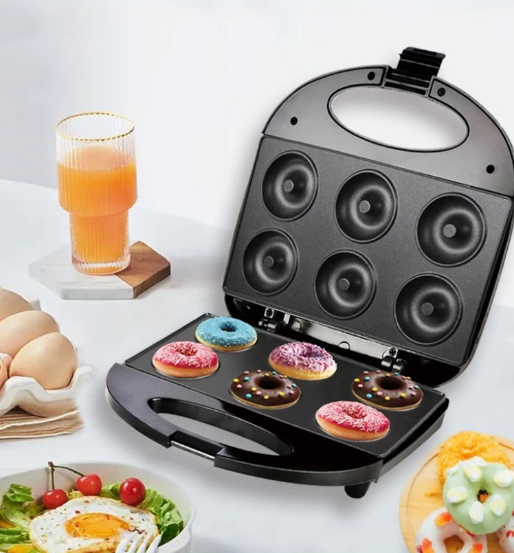 CCQ 6 HOLE Mini donut Maker Machine Cake Doughnut Breakfast WaffleMaker ...