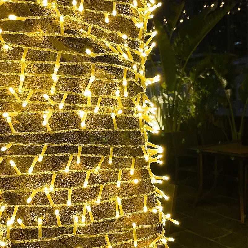 220V EU Plug String Lights Outdoor Christmas LED Lighting Decor House ...