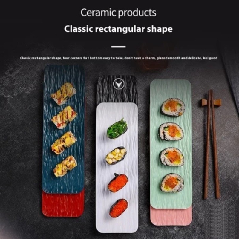 Sushi Plate Restaurant Long Plate Snacks Pastries Flat Plate Western ...