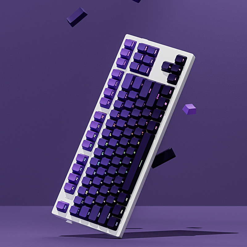 New Gradient Purple Side Print Shine Through Keycap PBT Double Shot ...