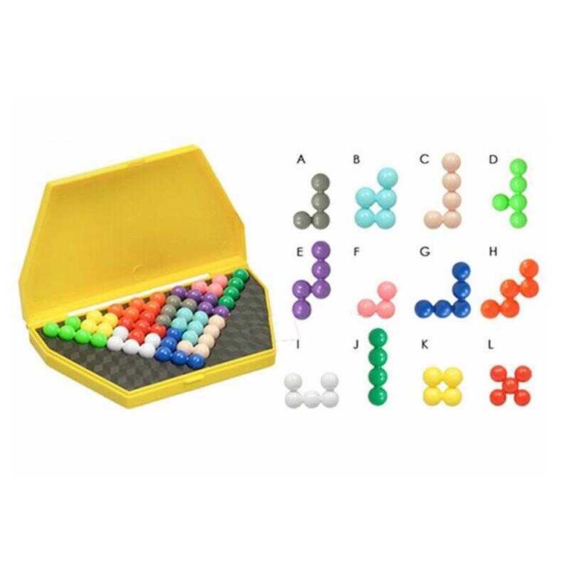 IQ Logic Pyramid Beads Puzzle 2D 3D Mind Brain Teasers Kids Educational ...