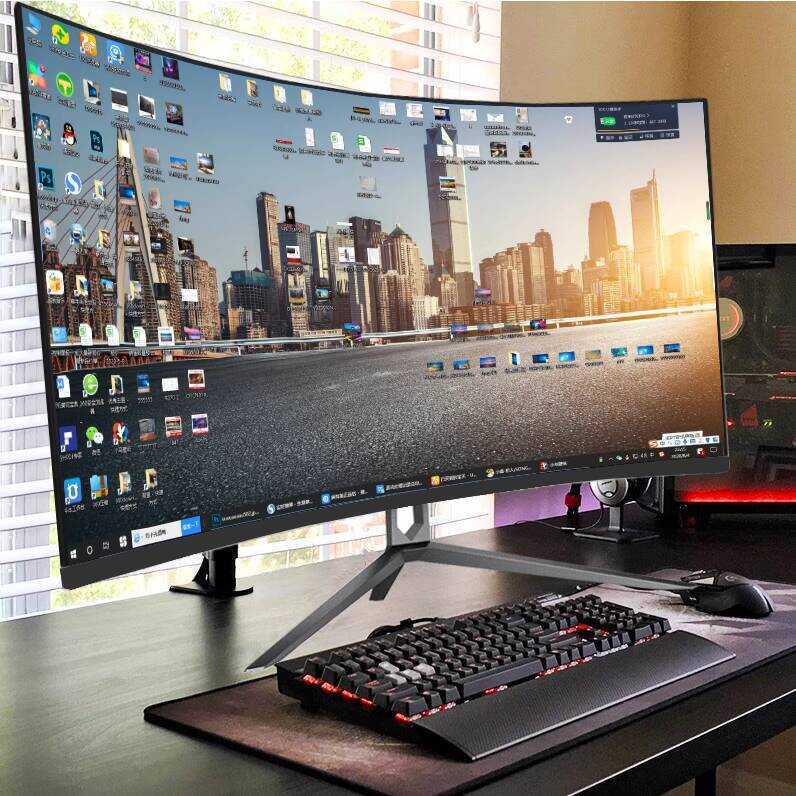 32inch Curved Desktop Computer 27 LCD 165W Fish Screen 34 Monitor 144Hz ...