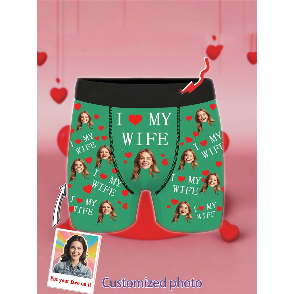 （JING02）Personalized Photo Boxer Briefs - Custom Face & Text Design ...