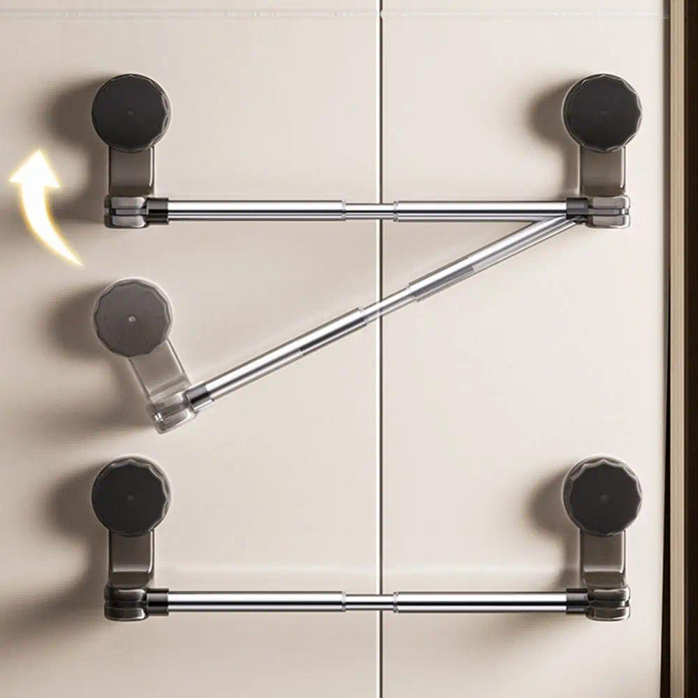 (Local stock) 50-100CM Adjustable Wall-Mounted Suction Towel Rack ...