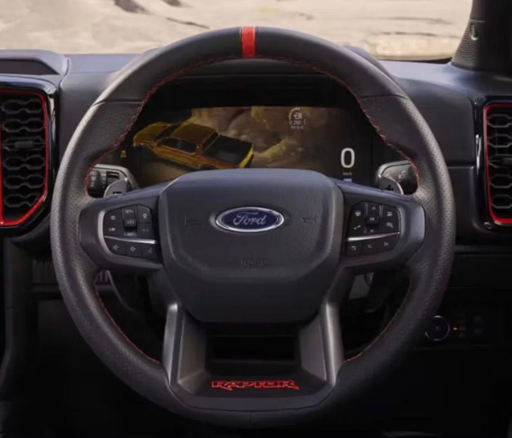Black Suede Alcantara Hand Sew Car Steering Wheel Cover For Ford Raptor ...