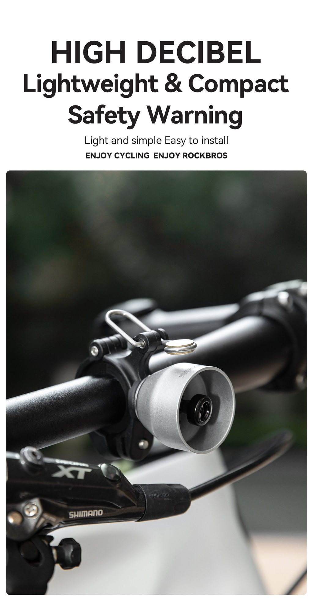 ROCKBROS Mini Bicycle Bell Loud 90db 2 in 1 Handbell Copper Aluminum ...