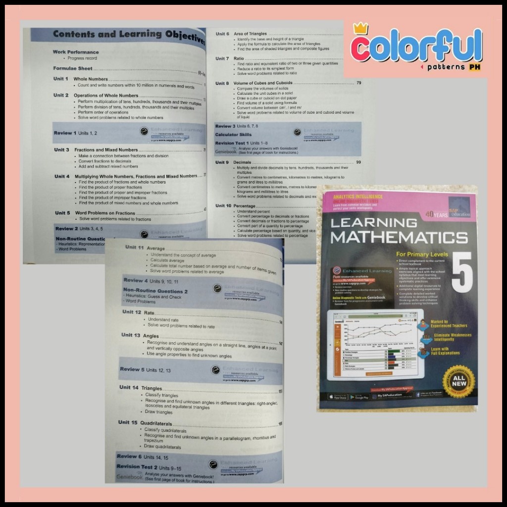 SAP Singapore Learning Mathematics for Grade 1 to 6 (Single Books ...