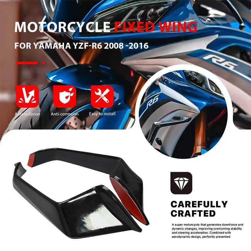 Motorcycle ABS Plastic Front Aerodynamic Fixed Wing Spoiler Fairing For ...