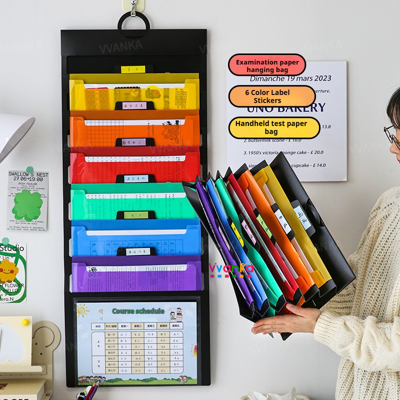 File Organizer Rainbow Accordion Multi-Functional Hanging Storage Bag ...