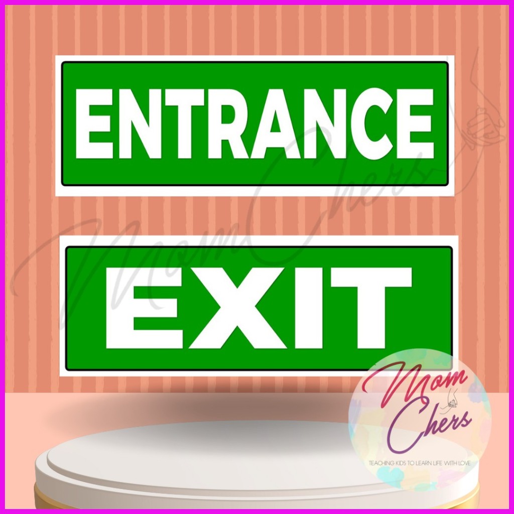 ♒ Laminated Signage Poster Entrance Exit Entrance Only Exit only ...