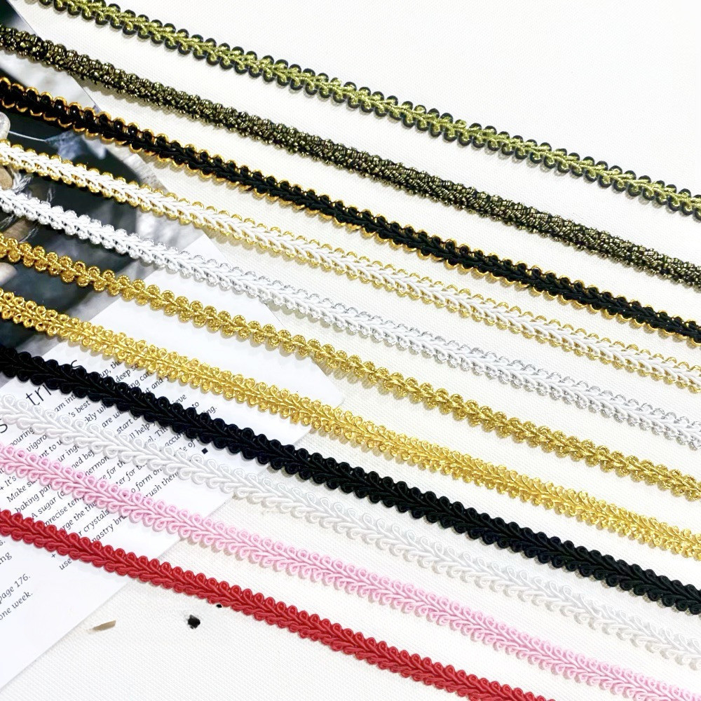 10Yards 8MM Gold/Silver Trim Sewing Centipede Braided Lace Ribbon Home ...