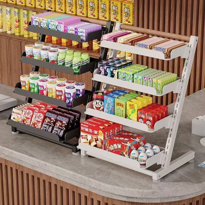 Supermarket Checkout Shelf Snacks, Drinks, Chewing Gum Display Rack ...