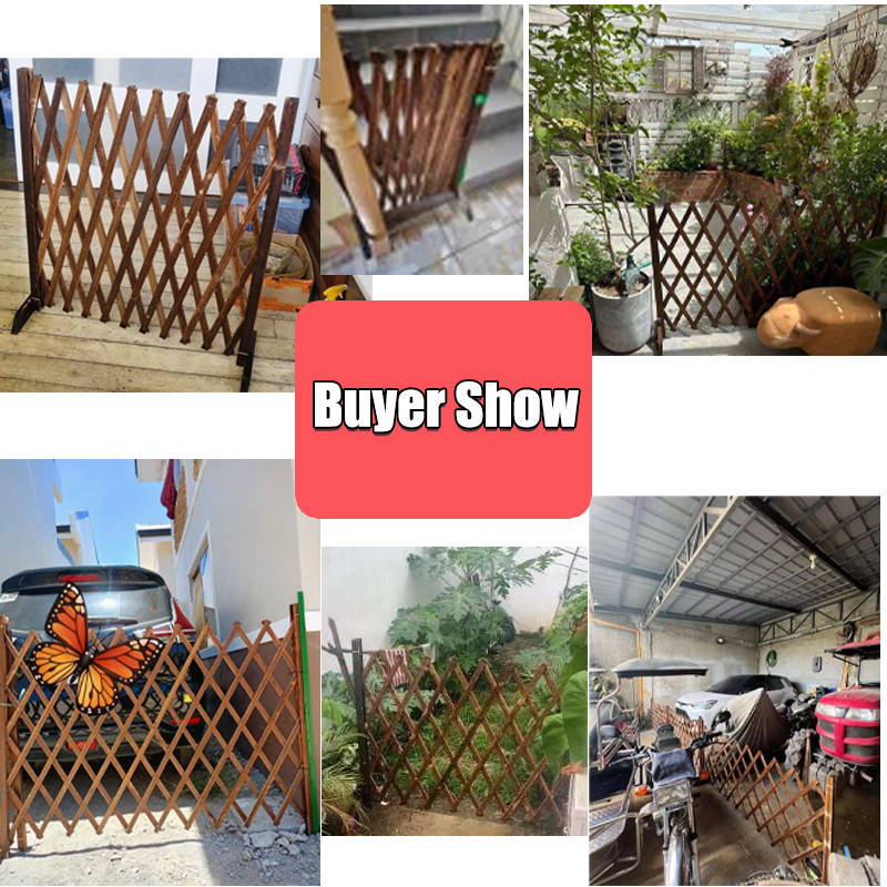 Solid Wood Garden Fence Collapsible Modern Mesh Fence Garden Ornament ...