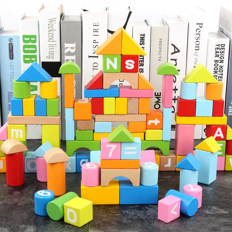 Cross-Border Wooden Educational Colorful 100-Piece Beechwood Number and ...