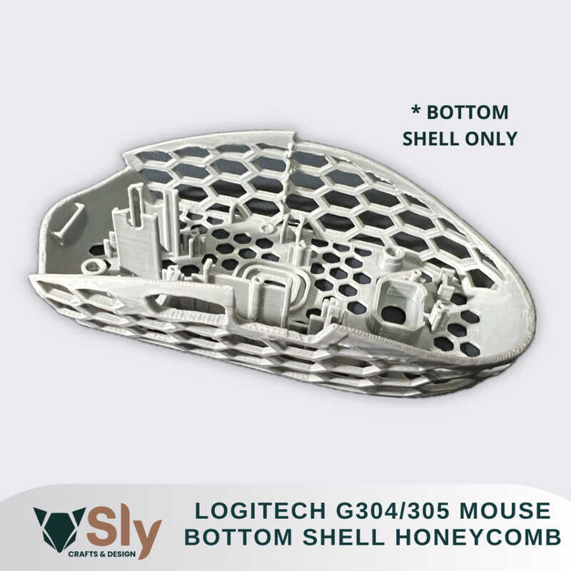 Logitech G304/305 Mouse BOTTOM SHELL HONEYCOMB Mod Lightweight 0E6 ...
