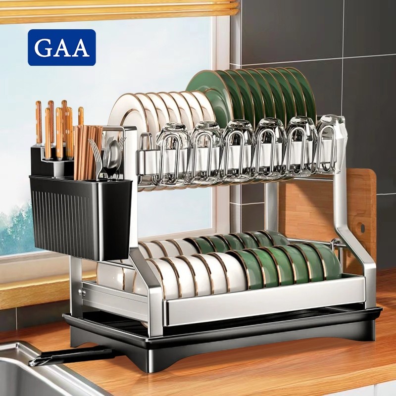 GAA [24h Ship] 304 Stainless Steel Dish Rack With Drainer Cabinet ...